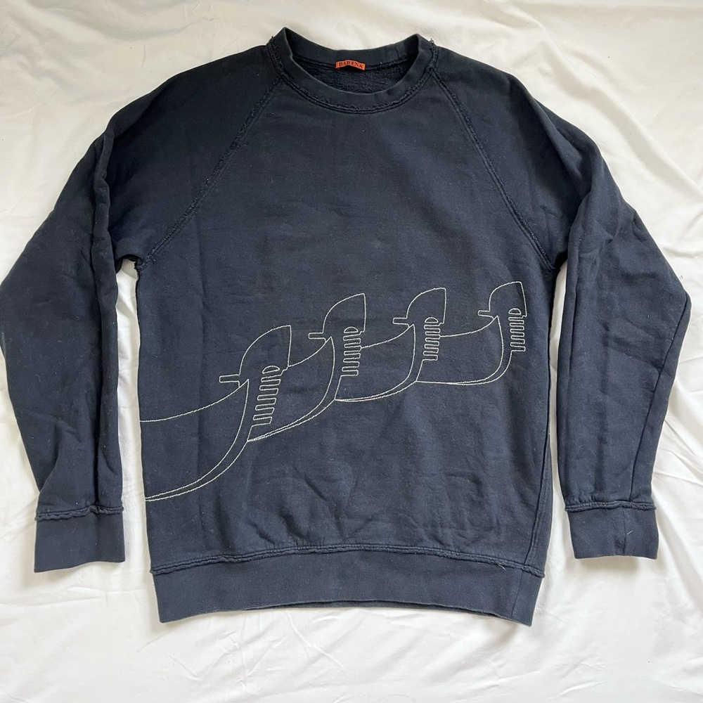 Barena Navy Embroidered Unique Sweatshirt